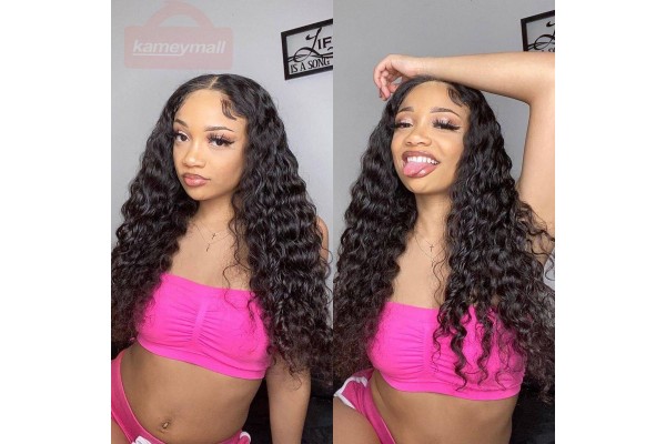 Lace Wig Extensions For Fine Hair Brazilian Water Wave Hairstyle Sale 13×4 Kameymall