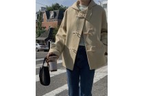 Ladies Urban Casual Coats Korean Loose Snow Coat Plain Crop Wool Coats Kameymall