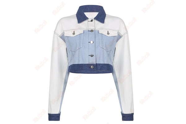 New Tops Contrast Color Jean Jacket Cool Personality Pretty Jackets Kameymall