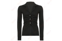 Light Familiar Black Coat Women Long Sleeved Top Stylish Jackets Womens Kameymall