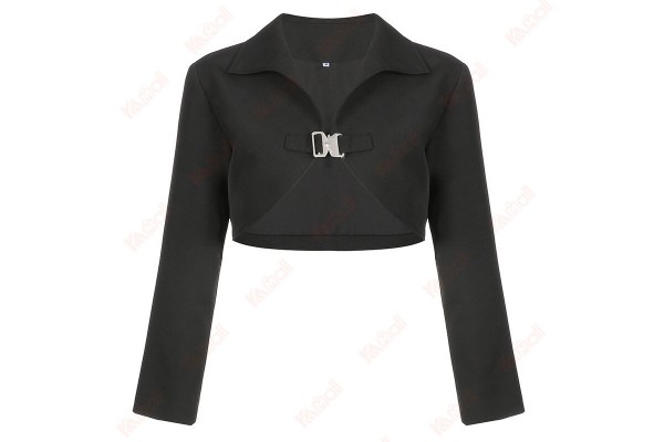 Short Navel Sexy Suit Jacket Top Black Coat Knitted Jackets Women Kameymall