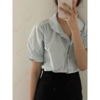 Casual Women Blouses Elegant Spring V Neck Loos Fashion Long Sleeves Shirts Kameymall