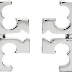 Tory Burch Women's Small Logo Stud Earrings (Tory Silver)-0