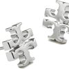 Tory Burch Women's Small Logo Stud Earrings (Tory Silver)-1