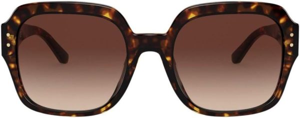 Tory Burch TY 7143U 172813 Dark Tortoise Plastic Square Sunglasses Brown Gradient Lens-1