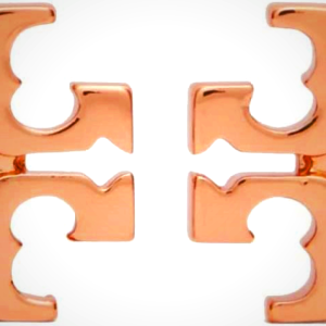 Tory Burch Women's Small Logo Stud Earrings in Rose Gold