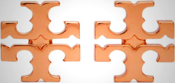 Tory Burch Women's Small Logo Stud Earrings in Rose Gold