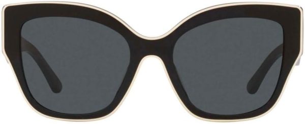 Tory Burch Sunglasses TY 7184 U 192987 Black With Ivory Piping-1
