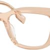 Tory Burch TY 2158U 1954 Transparent Brown Plastic Cat-Eye Eyeglasses 51mm typescript