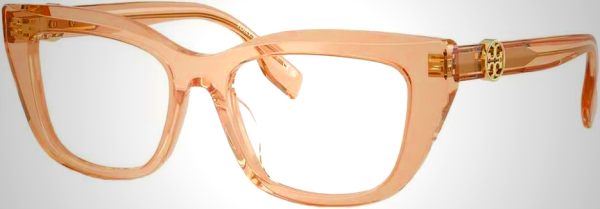 Tory Burch TY 2158U 1954 Transparent Brown Plastic Cat-Eye Eyeglasses 51mm
