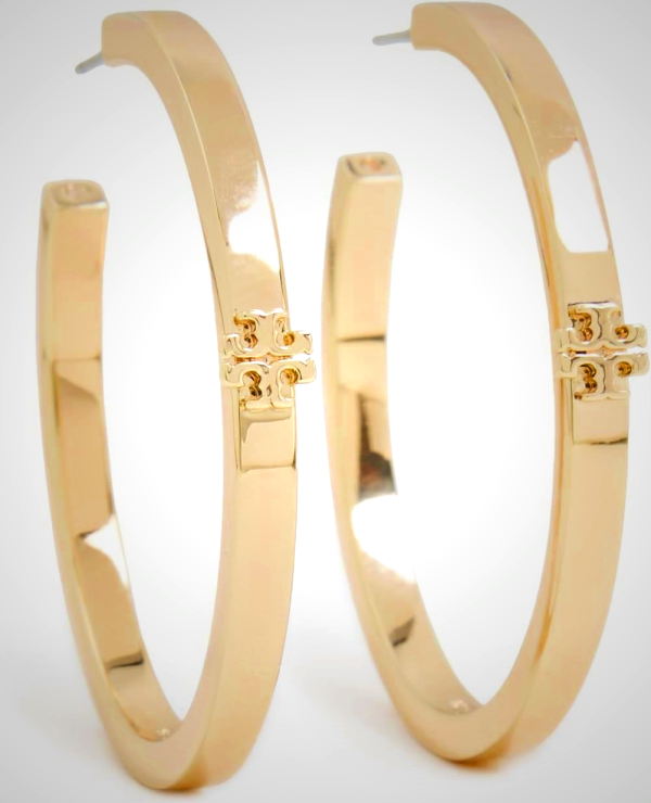 Tory Burch Kira Hoop Earrings in Tory Gold, One Size for Women