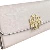 Tory Burch Women's Britten Pebble Leather Envelope Wallet (Delicate Pink)-0