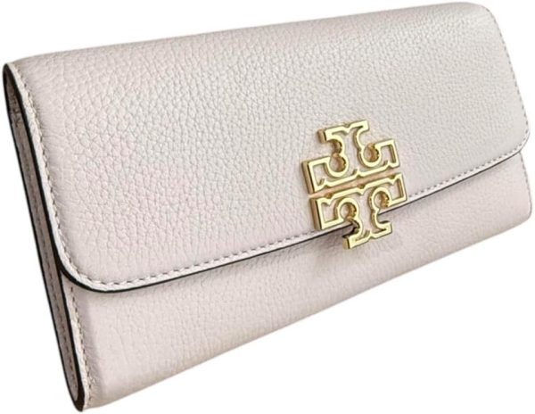 Tory Burch Women's Britten Pebble Leather Envelope Wallet (Delicate Pink)-0