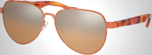 Tory Burch TY6070 Sunglasses 32738Z-57 -, Lt Brown Gradient Mirror TY6070-32738Z-57