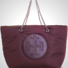 Tory Burch Ella Puffy Chain Tote for Women - Black Tempranillo