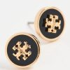 Tory Burch Women's Kira Enamel Circle Stud Earrings, Tory Gold/Black, One Size-2