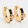 Tory Burch Women's Kira Enamel Huggie Earrings, Tory Gold/Black, One Size tory burch romy