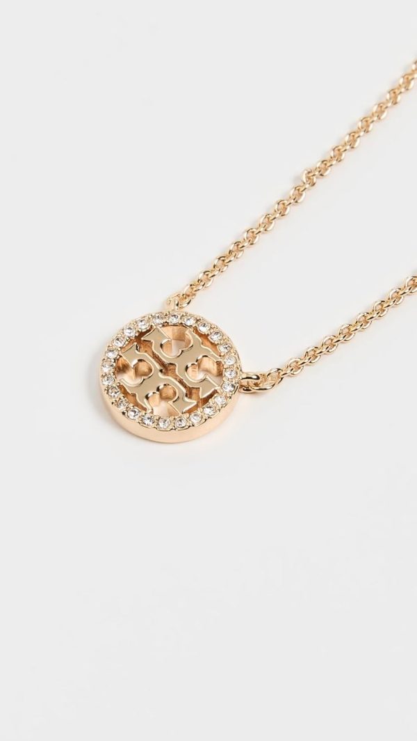 Tory Burch Women's Icon Pavé Pendant Necklace-2