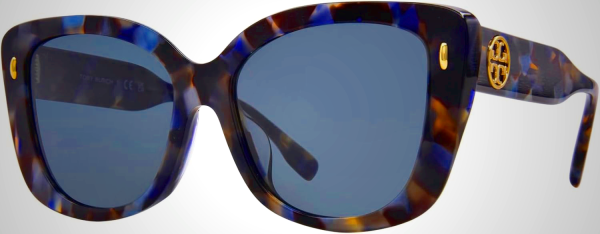 Tory Burch TY 7198 U Sunglasses in Blue Tortoise Dark Grey