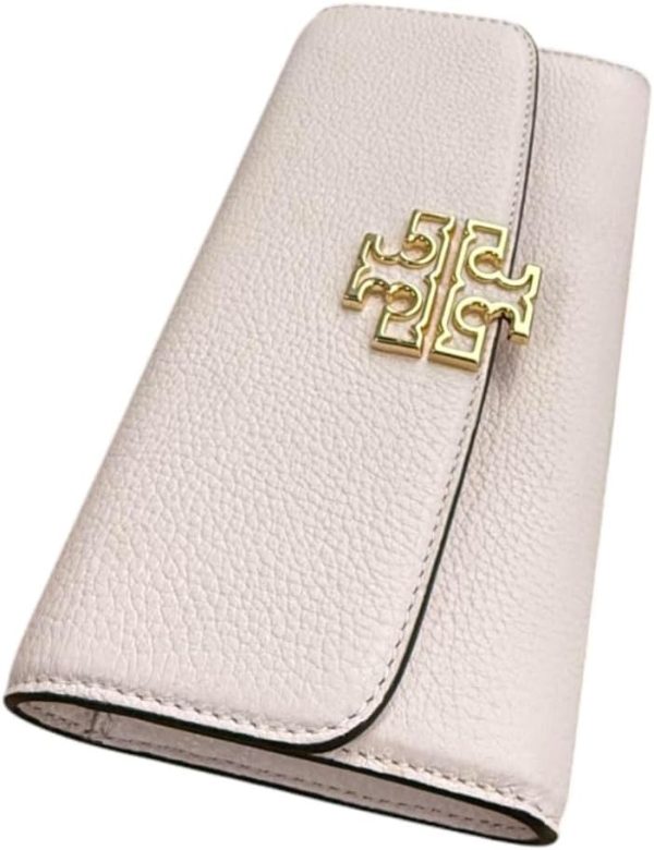 Tory Burch Women's Britten Pebble Leather Envelope Wallet (Delicate Pink)-5