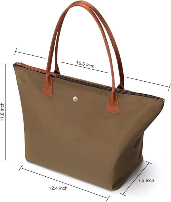 GM LIKKIE Women's Nylon Tote Bag - Foldable Hobo Shoulder Purse in Dark Green sora