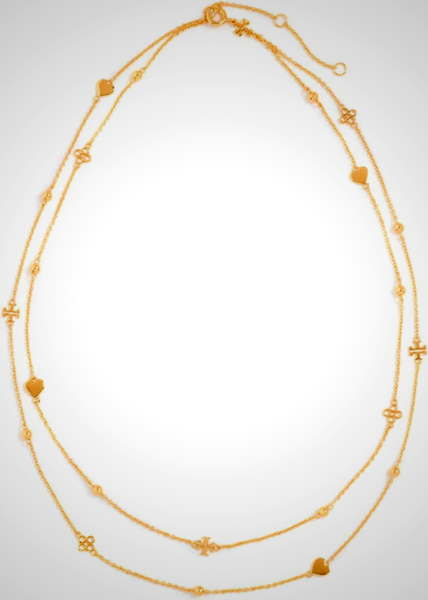 Tory Burch Women's Layered Kira Necklace, Tory Gold, One Size