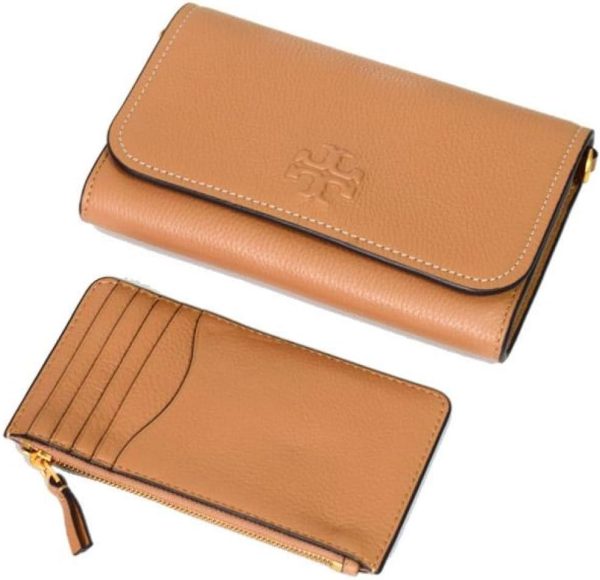 Tory Burch Womens 146467 Thea Pebbled Leather With Gold-tone Hardware Crossbody Bag With Flat Wallet-2