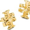 Tory Burch Women's Small Logo Stud Earrings (Tory Gold)-1