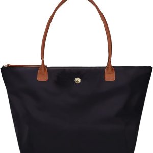 GM LIKKIE Women's Nylon Tote Bag - Foldable Hobo Shoulder Purse (Black2) likkie noordwijk