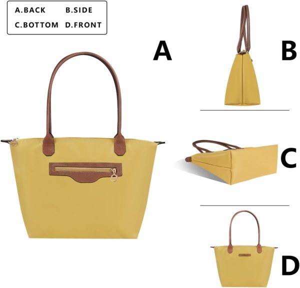 Waterproof Nylon Tote Bag for Women - Lightweight Designer Handbag with Zipper waterproof