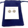 Tory Burch Extra Large Logo Stud Earring Two Toned Gold Silver 5/8'' WIde, Multi-3