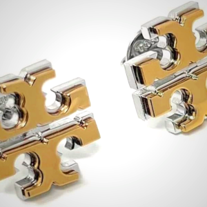 Tory Burch Women's Small Logo Stud Earrings (Two Toned - Tory Gold/Tory Silver)