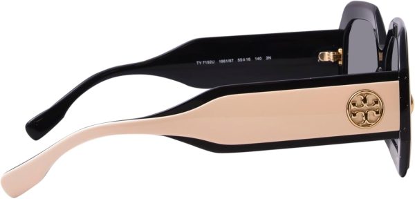 Tory Burch Sunglasses TY 7192 U 196187 Black/Ivory Dark Grey Solid, 55/16/140-2