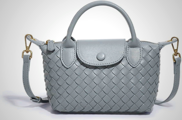 Mini Braided Leather Top Handle Handbag for Women - Fashion Satchel
