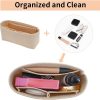 2 Kit Mini Bag Leather Shoulder Strap and Felt Purse Organizer Insert for Longchamp mini XS Bag Punch-Free Adjustable Buckle Design（Beige & Strap）-4