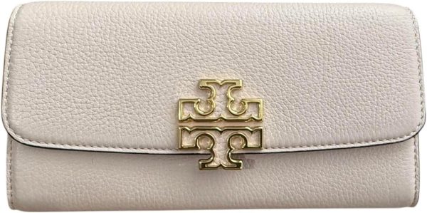 Tory Burch Women's Britten Pebble Leather Envelope Wallet (Delicate Pink)-1