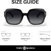 Tory Burch TY7143U Women's Sunglasses Black/Grey Gradient Polar 56 steam
