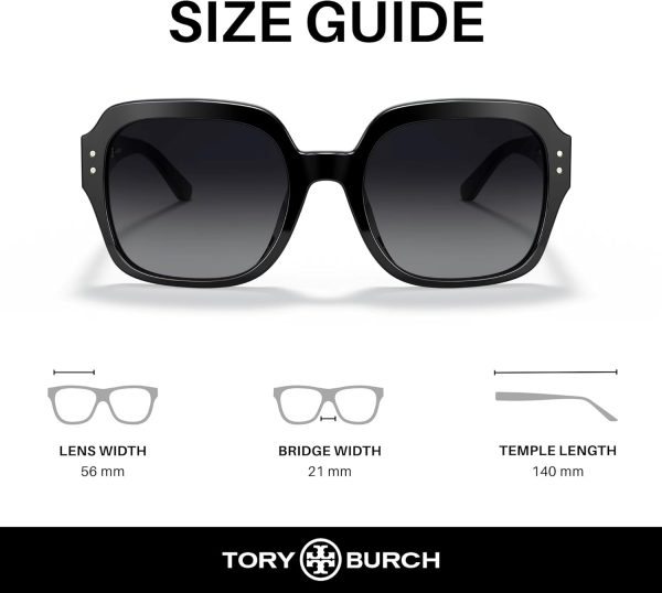 Tory Burch TY7143U Women's Sunglasses Black/Grey Gradient Polar 56 steam