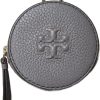 Tory Burch 150410 Thea Pebbled Leather With Gold Hardware Women's Coin Pouch (Gray Heron)-0