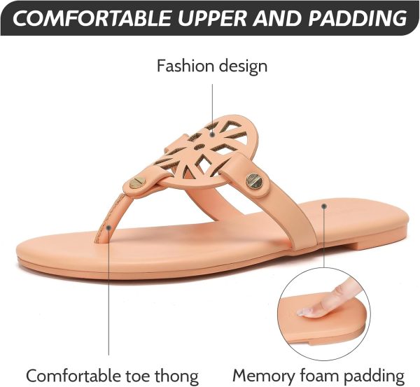 Stratuxx Kaze Flip Flops for Women with Memory Foam, Women's Flat Sandals Dressy Slide Sandals Comfortable Slippers for Women kaze