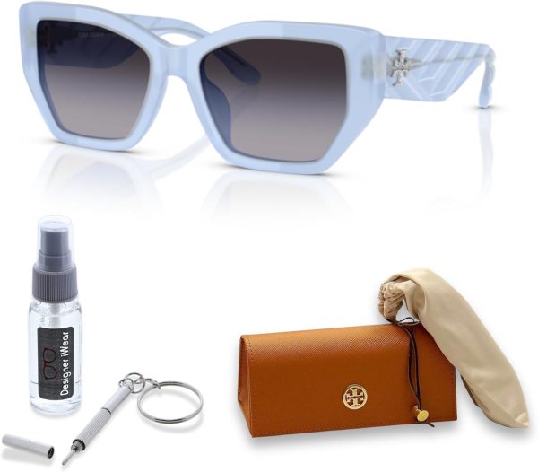 Tory Burch TY7187U Irregular Sunglasses For Women + BUNDLE With Designer iWear Complimentary Eyewear Kit ty7187u 19441u 53