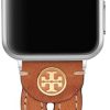 Tory Burch Women's Luggage Brown Braided-Leather Band For Apple Watch-4