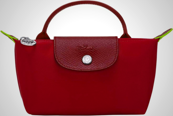 Longchamp Le Pliage Green Mini Pouch Handbag in Grenade