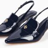 Coutgo Women's Pointed Toe Sandals Slingback Kitten Heel Pumps Slip On Ankle Buckle Dress Shoes-3