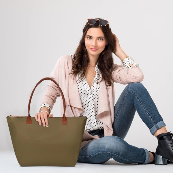 GM LIKKIE Women's Nylon Tote Bag - Foldable Hobo Shoulder Purse in Dark Green likkie noordwijk