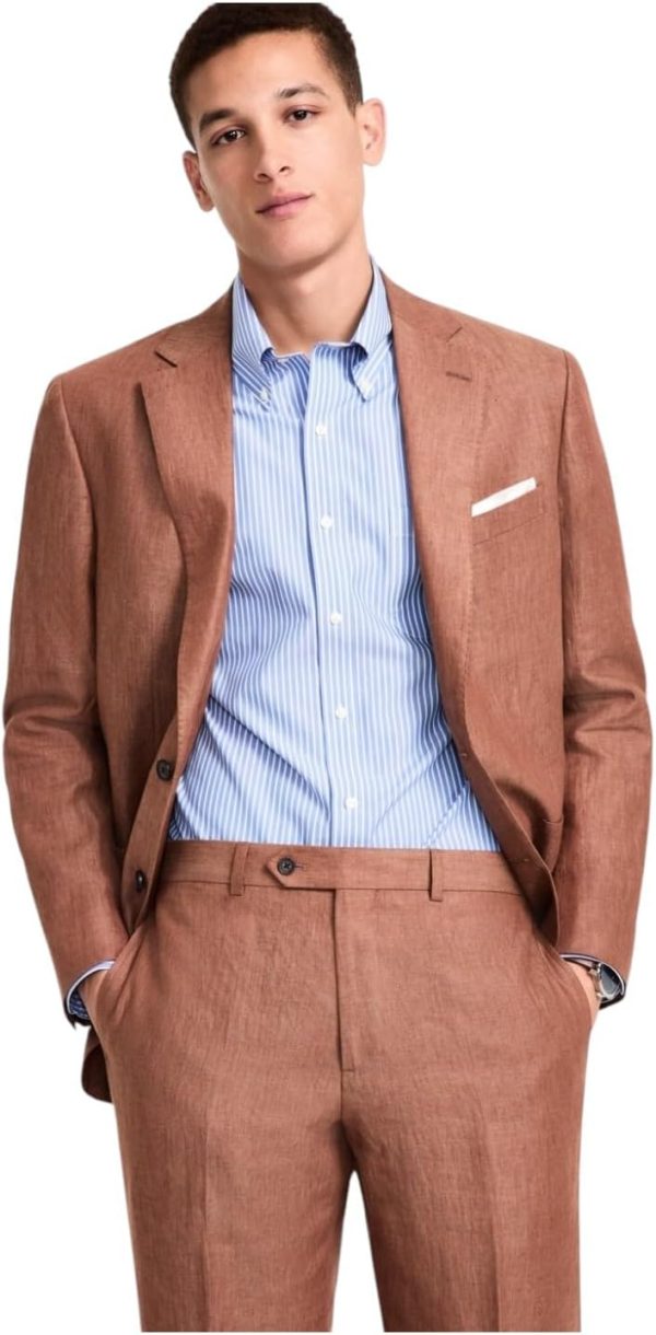 Brooks Brothers Men's Classic Fit Suit Jacket Blazer 42L Brown Solid-0