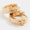 Tory Burch Women's Kira Enamel Huggie Earrings, Tory Gold/New Ivory, One Size-2