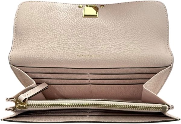 Tory Burch Women's Britten Pebble Leather Envelope Wallet (Delicate Pink)-6