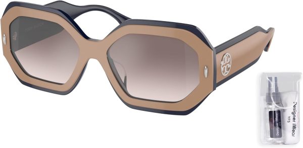 Tory Burch TY7192U Hexagonal Sunglasses for Women +BUNDLE with ACCESSORY EYEWEAR KIT ty7192u tory burch