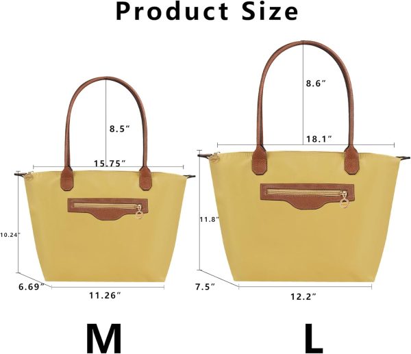 Waterproof Nylon Tote bag for Women Lightweight Designer Handbag with Zipper Stylish and Durable Purse-4